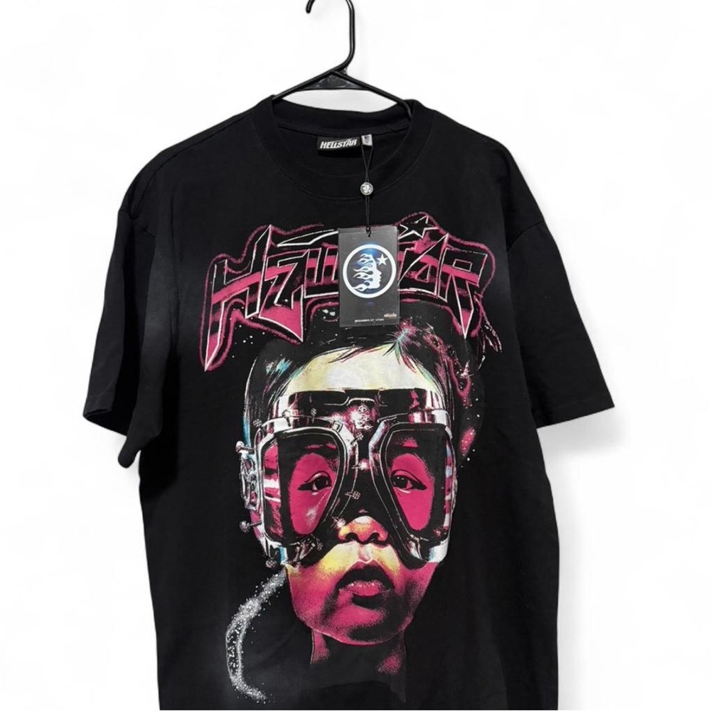 HUF Black and Pink Graphic Tee